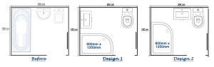 Bathroom to Shower Room Conversion Floor Plan Designs
