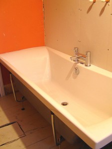 New Bath fitted prior to the tiles