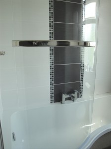 Brighton black and white feature wall bathroom