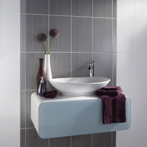 Brighton Grey and White Bathroom Feature wall tiles