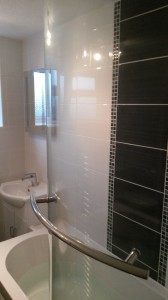 P Shaped Shower bath and vanity sink
