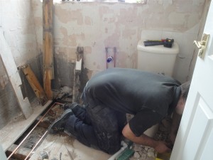 Preparing Bathroom Pipe Work