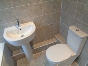 New bathroom basin and WC toilet