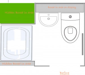 The Ensuite floor plan before work is carried out