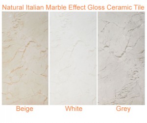 Natural Italian Marble effect ceramic wall and corresponding floor tile