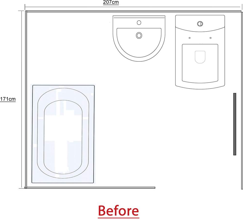 Shower Room To Bathroom Conversion With L Shaped Shower Bath