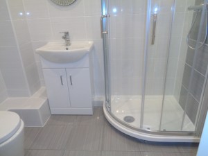 Quadrant shower and Vanity Sink