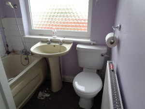 Bath, Pedestal Basin and WC in an old Bathroom