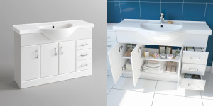 1200mm gloss white vanity basin