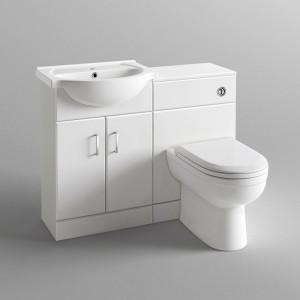 Combined Vanity Basin and WC in high White Gloss Finish