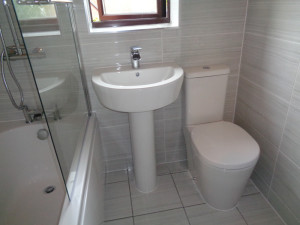 Easy Clean Toilet With Soft Close Seat and Modern Bathroom Basin