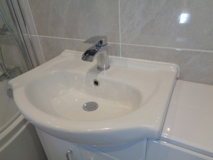 Modern Bathroom Sink with Water Fall Effect Mixer Tap