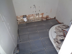 Bathroom Floor Tiled and Shower Tray Fitted