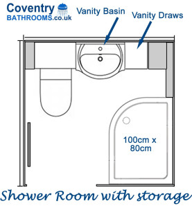 Coventry Shower Room Floor with built in storage