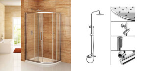 Quadrant Curved Shower and Thermostatic Shower