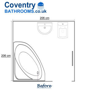 Bathroom Floor Design with Corner Bath