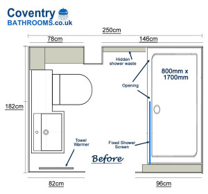 Easy Access Walk In Shower Design with combined  toilet and sink with built in draws