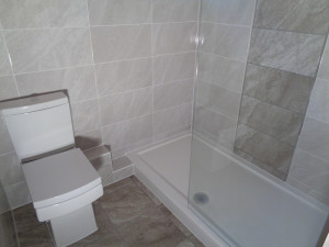Shower with Feature Tiled Wall