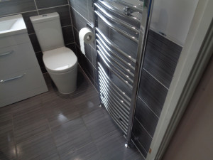 Modern Toilet and wall mounted Heated Towel Warmer