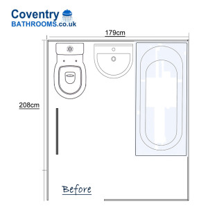 Bathroom floor plan for house in Wyken Coventry