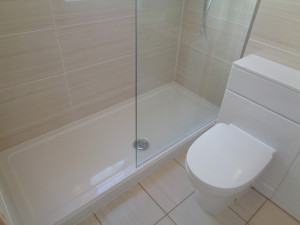 Long Walk-in Shower Tray and Glass Screen