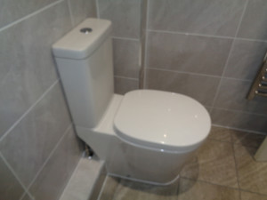 Easy Clean Modern Toilet with all water pipes hidden and tiled