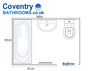  Bathroom Floor Plan from House in Tile Hill Coventry