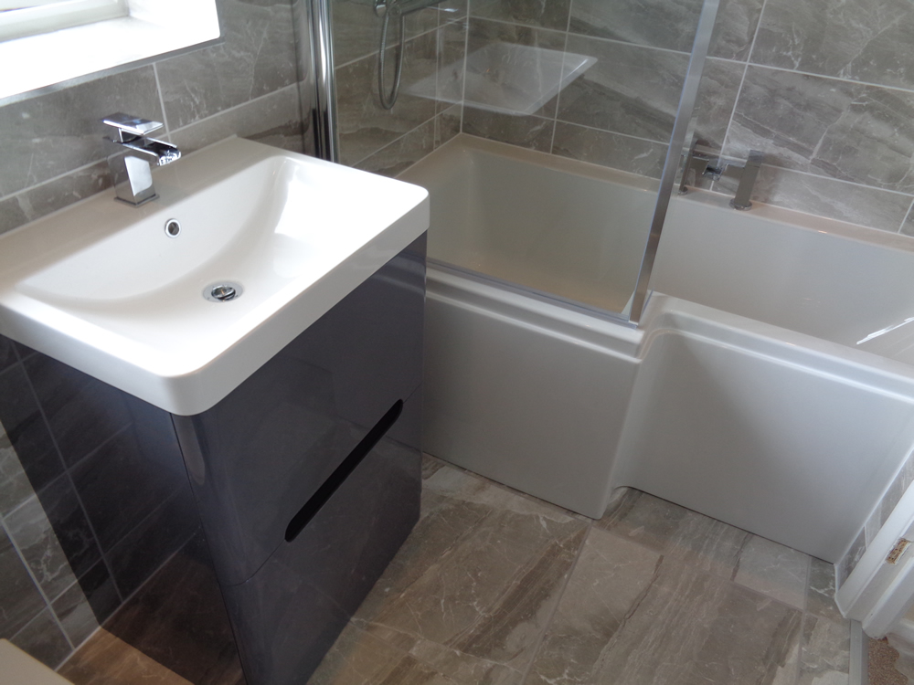 Refitting Bathroom  in Stratford Upon Avon with Grey Theme