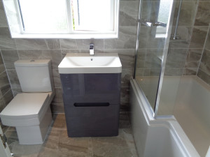 Modern Vanity Basin in Grey with Modern Toilet