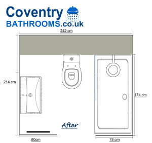 The New ensuite floor plan show a new large walk in shower, large vanity basin