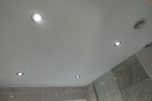 Bathroom Ceiling with Led Down lighting and Ceiling extractor Fan