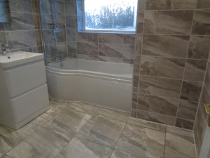Luxury fitted bathroom with Astbury Grey Bathroom TIles