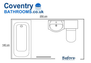 Original Bathroom Floor Plan In Coventry