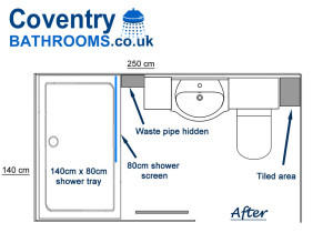Shower Room Floor Plan for Mobility in Coventry