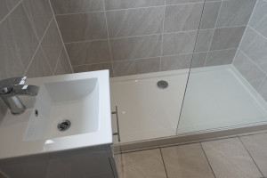 Walk in Shower and Vanity Basin in Shower Room 