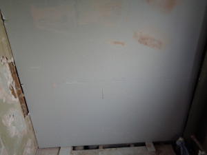 Bathroom Walls Boarded with Plaster Board