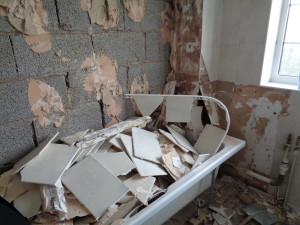 Tiles removed From Bathroom Walls on Bathroom Refit