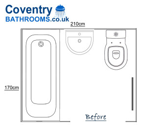 Bathroom floor plan design in house in Kenilworth