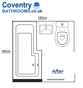 L shaped shower bathroom floor plan on Lime Tree Avenue Coventry