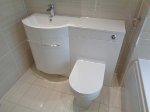 Bathroom Tiled with British Ceramic Tile Beige Serpentine Wall and Floor Tile