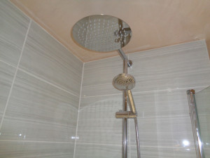 Chrome wall mounted thermostatic shower