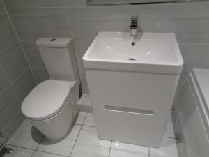 Luxury bathroom renovation with designer vanity basin