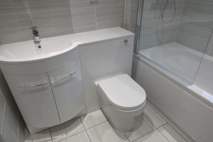 Luxury P Shaped Vanity Unit Combined with Basin and Toilet