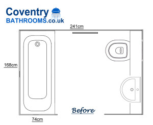 Bathroom floor plan from a home in Wyken Coventry