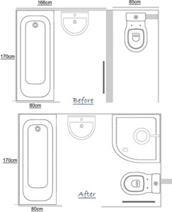 Before and After Floor Plan