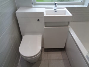 L Shaped Combined Vanity Basin and Toilet