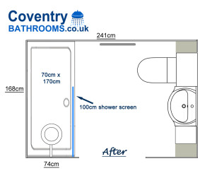 Mobility Bathroom Floor Plan with Low Level Walk In Shower