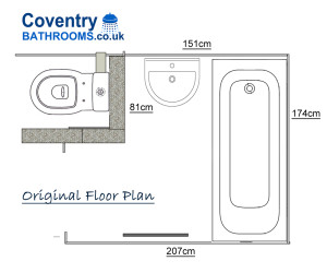 Original Bathroom and Separate Toilet Floor Plan House Oaks Road Kenilworth