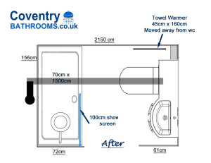 Shower Room Floor Plan with Toilet and Soil Stack