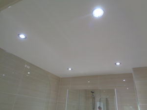 Bathroom led down lights fitted in the ceiling